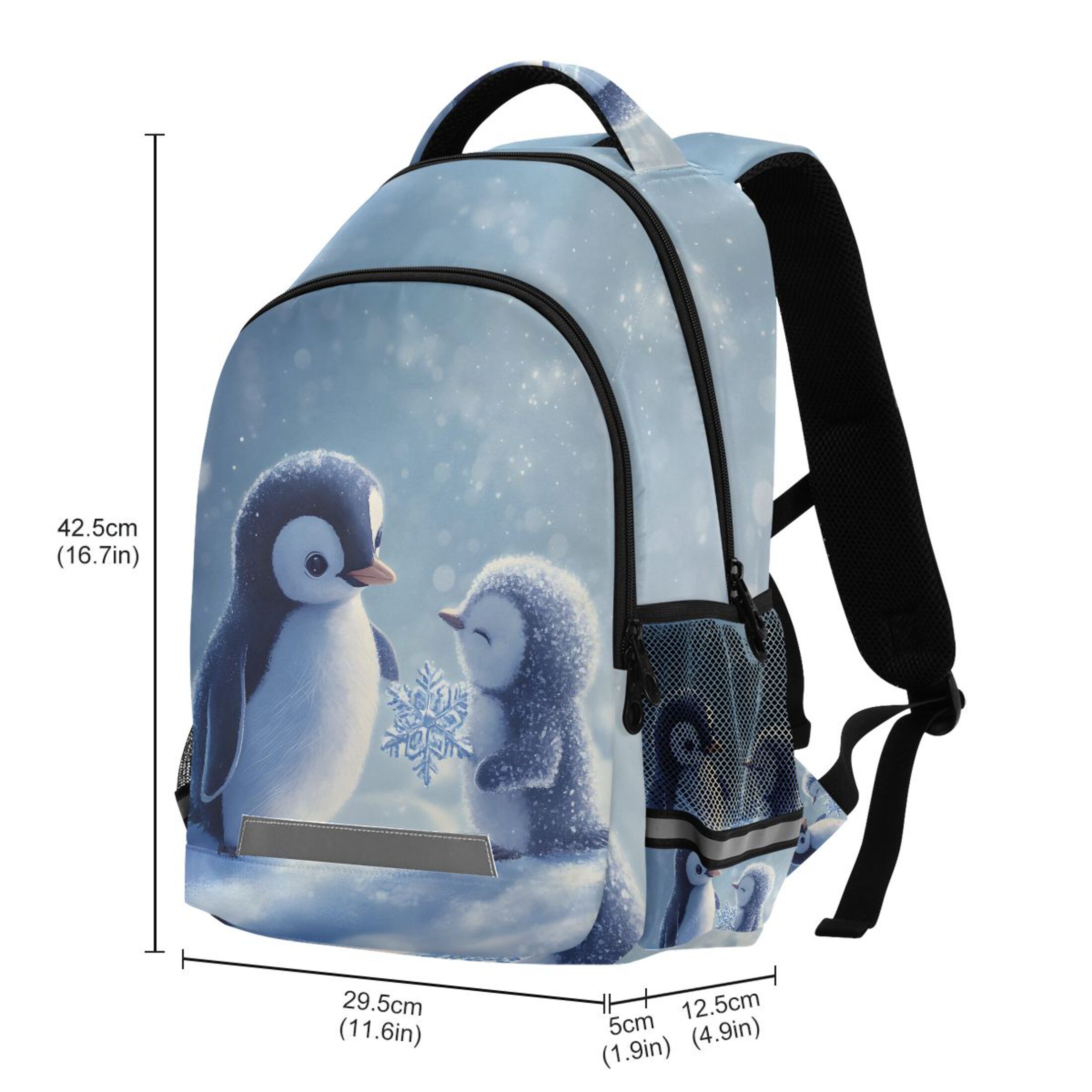 Mochila infantil de pingüino lindo para invierno, para escuela primaria, viaje 3