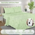 thumbnail image 4 of Lux Decor 4 Piece Full Sheet Set, Brushed Microfiber Paisley Printed Bed Sheet Set with up to 16" Deep Pocket Fitted Sheet, Flat Sheet & 2 Pillowcases - Easy Care (Sage), 4 of 9