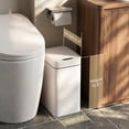 thumbnail image 7 of Homall 2 Pack 2.6 Gal Bathroom Trash Can with Lid, Slim Motion Sensor Waterproof Plastic Trash Bins, Touchless Smart Bin, Suitable for Multiple Settings, White, 7 of 7