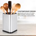 thumbnail image 4 of Soporte para utensilios de cocina de acero inoxidable, almacenamiento de cubiertos de cocina, organizador de utensilios, diseño rectangular moderno, 17 x 11 cm, 4 of 5