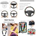 thumbnail image 6 of Jeiento Boho Floral Car Accessories Set Includes Car Seat Cover Set Steering Wheel Cover 2 Car Seat Belt Car Trash Bag Car Vent Storage Box Auto Car Mirror Cover Coasters Car Keychain, 6 of 7