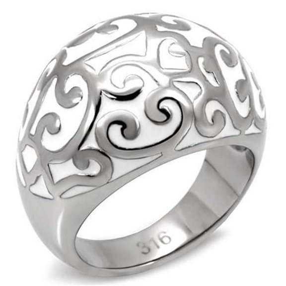 Alamode TK107-5 Women High Polished Stainless Steel Ring with No Stone in No Stone - Size 5