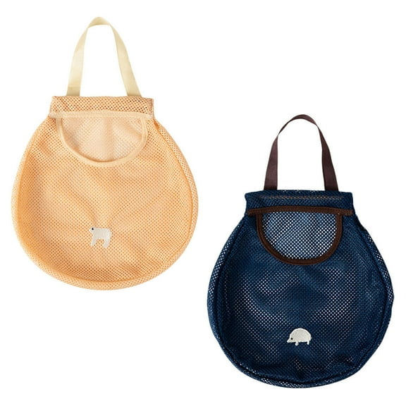 FESTFENDS 2Pcs Reusable Produce Bag Mesh Fabric Environment Protection for Grocery Shopping Home Use