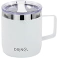 thumbnail image 3 of Drinco 14-Ounce Double-Wall Vacuum-Sealed Stainless Steel Coffee Mug, Artic White, 3 of 5