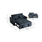 Leumius Convertible Sofa Bed,3-in-1 Sleeper Sofa with Pull Out Bed,Loveseat Couch with Adjustable Backrest for Living Room,Black - Walmart.com