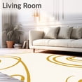 thumbnail image 2 of ODIKA 2'x3' Machine Washable Non-Slip Area Rug, Elegant Swirl Cascade Brushstroke Abstract Watercolor Artistic High Traffic Rug with Pad, Gold, 578785, 2 of 8