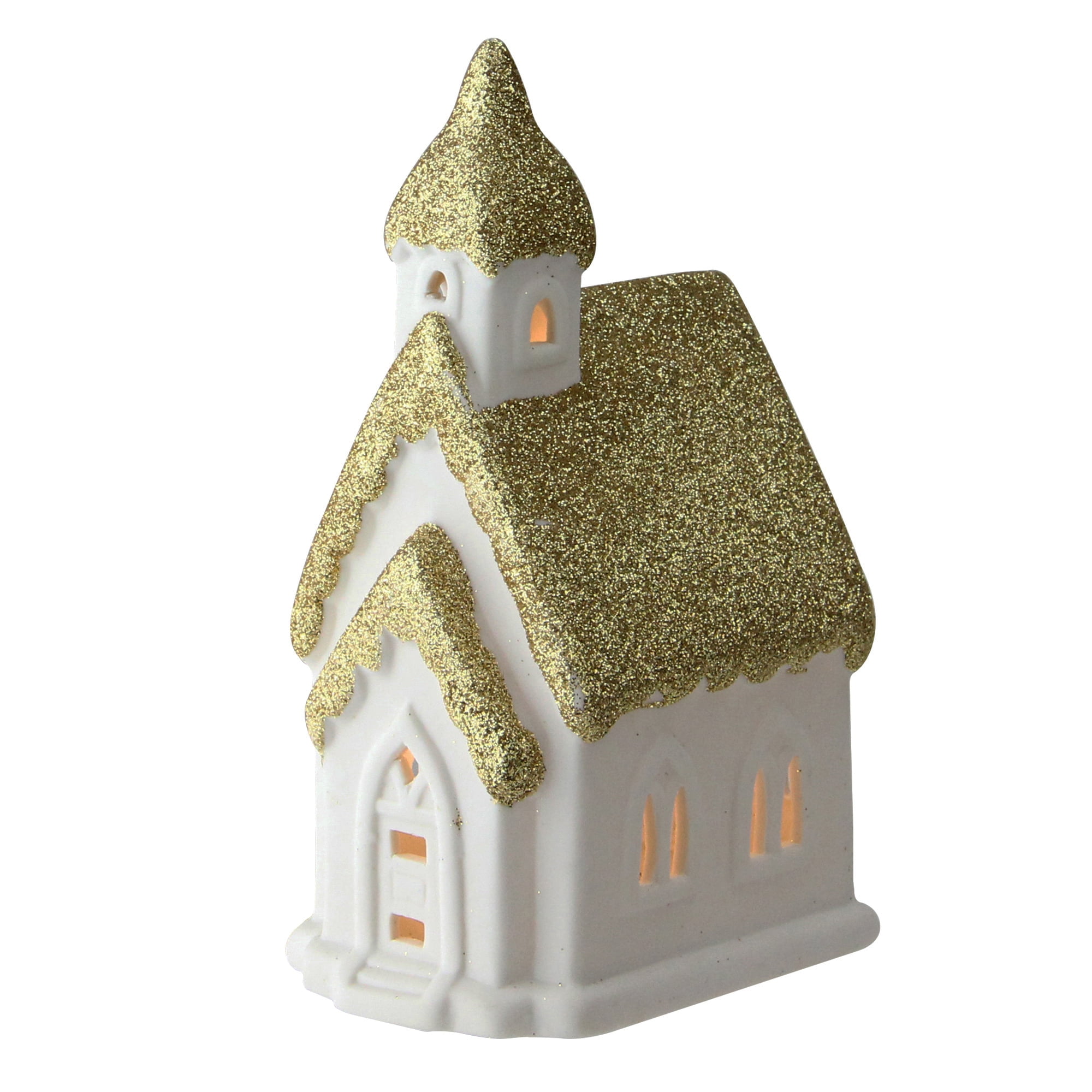 6 Home Sweet Home White And Gold Ceramic House With Light Figurine Walmart Com Walmart Com