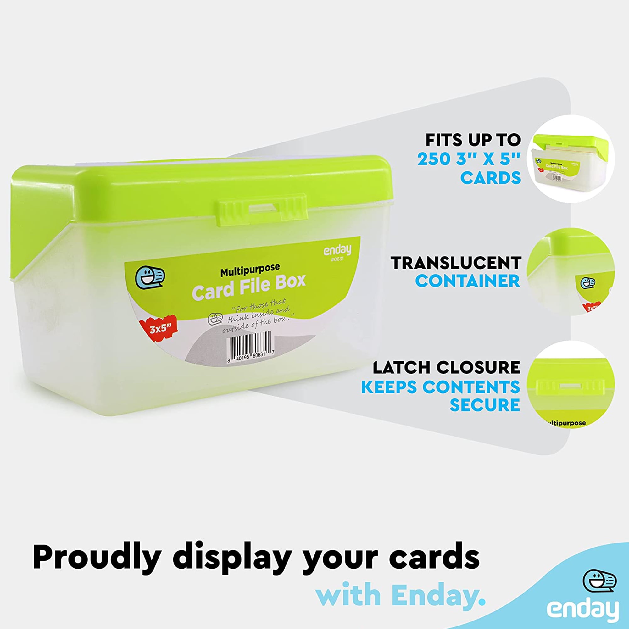 Transparent Index Cards Holder Notecards Collection Box Flash Cards  Organizer
