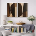 thumbnail image 2 of Framed Canvas Print Geometric Abstract Wall Art Set of 2 Mid-Century Modern Decorative for Living Room Bedroom - 16"x24"x2 WHITE, 2 of 8