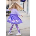 thumbnail image 2 of Millie Loves Lily Girls Purple Darling Unicorn Button-Accent A-Line Dress & Leggings Set, Big Girls, Size 12 (2-PCS), 2 of 4