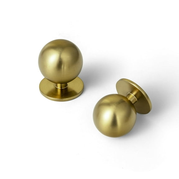 Goo-Ki Set of 12 -Sleek Round Brushed Gold Cabinet Knobs - Modern and Minimalist Hardware for Stylish Home Enhancement - 1 Inch Diameter