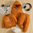 thumbnail image 2 of Toddler Boys 3 Piece Outfit Set, Long Sleeve Crewneck Sweatshirt, Zip-Up Hoodie & Elastic Jogger Pants, Casual Letter Print Activewear | CSEONE, 2 of 7