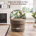 thumbnail image 4 of BELLEZE Swivel Barrel Chair, Modern Round Accent Chair Floral Pattern Upholstered 360 Degree Swivel Armchair for Living Room Bedroom - Grove (Brown & Floral), 4 of 7