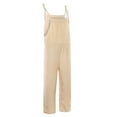 thumbnail image 6 of ZXLBBD Womens Striped Linen Jumpsuits Summer Fit Adjustable Strap Sleeveless Overalls Harem Wide Leg Bib Pants Casual Outdoor Versatile Daily Wear, 6 of 7