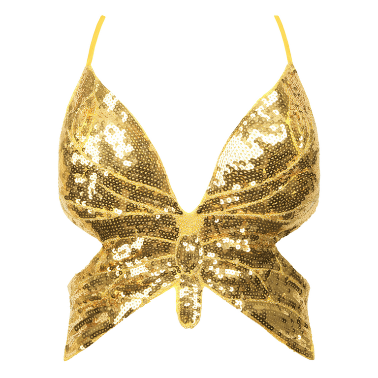 トップス THEREDTHREAD <S butterfly garter tops> Red thread S butterfly garter tops