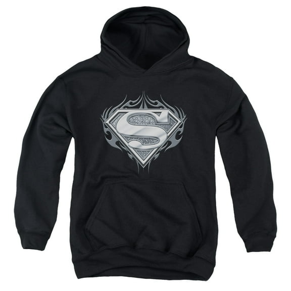 Superman - Biker Metal - Youth Hooded Sweatshirt - Large