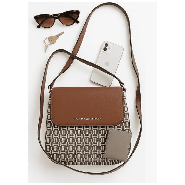 Tommy Hilfiger Beige Monogram Crossbody with Brown Leather Trim s-l400.jpg main image 2