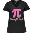 thumbnail image 3 of Inktastic Happy Pi Day Pink Math Symbol Women's Plus Size V-Neck T-Shirt, 3 of 5