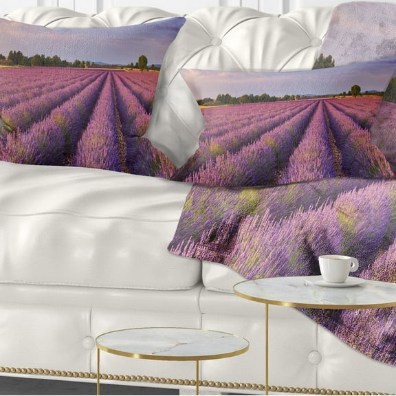 Designart 12" x 20" Purple Polyester Throw Pillow
