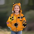 thumbnail image 2 of Otqutp Toddler Girls Halloween Zip Up Hoodie Cat Ear Long Sleeve Fleece Jackets Fall Wind Resistant Warm Coats with Pockets, 2 of 4