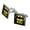 Silver, variant on Batman Bat Kid Shield Logo Square Cufflink Set - Silver or Gold