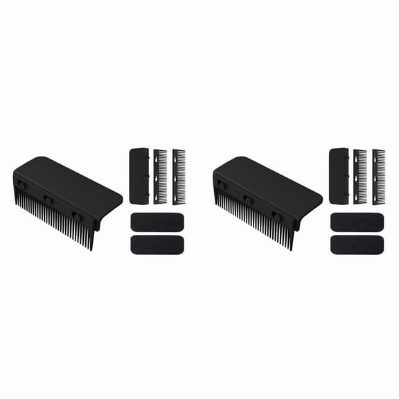 2X Flat Iron Comb Attachment Clip on, Grip Comb for Flat Iron, Flat Iron Hair Straightener Comb, for Flat Iron Black