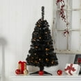 thumbnail image 3 of Nearly Natural 3ft. Black Artificial Christmas Tree with 50 LED Lights and 118 Bendable Branches, 3 of 10