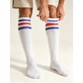 thumbnail image 3 of DOVACKA 1/3-Pack Retro Striped Knee High Tube Socks, Long Socks for Men Women, 3 of 6