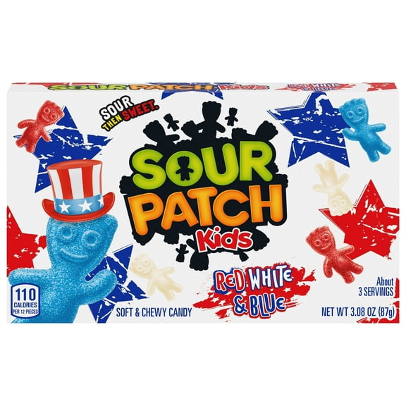 Mondelez International Sour Patch Kids Red, White and Blue Patriotic Candy, 12 Count