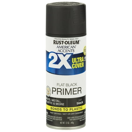 Rust Black Metal Paint (3 Pack) Rust-Oleum American Accents Ultra Cover 2X Black Primer Spray Paint, 12 oz ()
