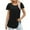 Black A, variant on Zpanxa Womens Summer Tops Fashion Printed T-Shirt 3/4 Sleeve Blouse Round Neck Casual Tops