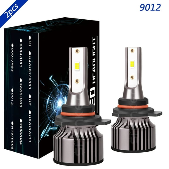 Obndvu 9012 High&Low Beam for Dodge Dart 2013 2014 2015 LED Headlight Bulbs 6000K White 2pcs