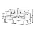 thumbnail image 3 of 4PCS Corduroy Lounges Loveseat Couch Chaises Longues Cream, 3 of 8