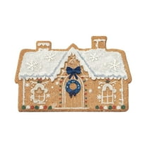 Christmas House Shaped Area Rug, 24 x 35 inch Non-Slip Ultra Soft Christmas Door Mat, Plush Decorative House Mat for Holiday Kitchen Living Room Bathroom Balcony Bedroom Decorations