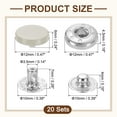 thumbnail image 2 of 20 Set Snap Fasteners, 12mm #633 Zinc Alloy Press Studs Buttons, Beige, 2 of 6