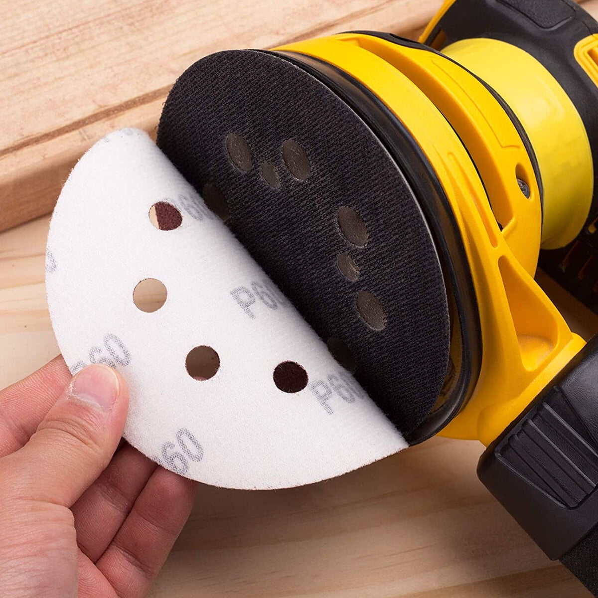 SATC 120Pcs 5" Sanding Discs Hook and Loop 8-Hole Orbital Sander Sandpaper 800-2000 Grit for Polishing
