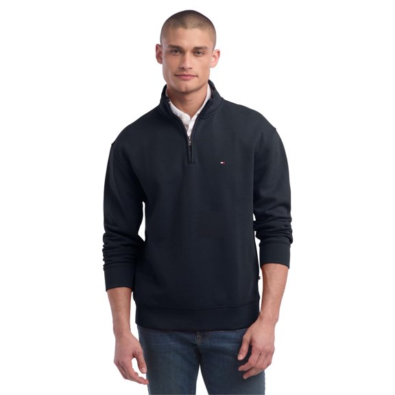 Sudadera Tommy Hilfiger con cremallera 1/4 con cuello redondo para Hombre - Negro