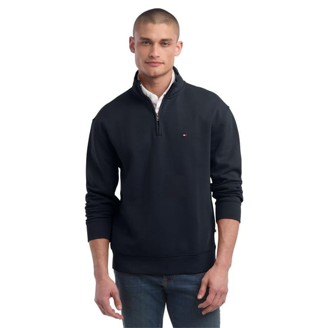 Sudadera Tommy Hilfiger con cremallera 1/4 con cuello redondo para Hombre - Negro