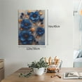 thumbnail image 2 of Xecao Elegant Blue Gold Blooms for Ready-to-Hang Canvas Art 12x16 Inches - Waterproof HD Print Solid Wood Frame for Gifting,Vertical, 2 of 8