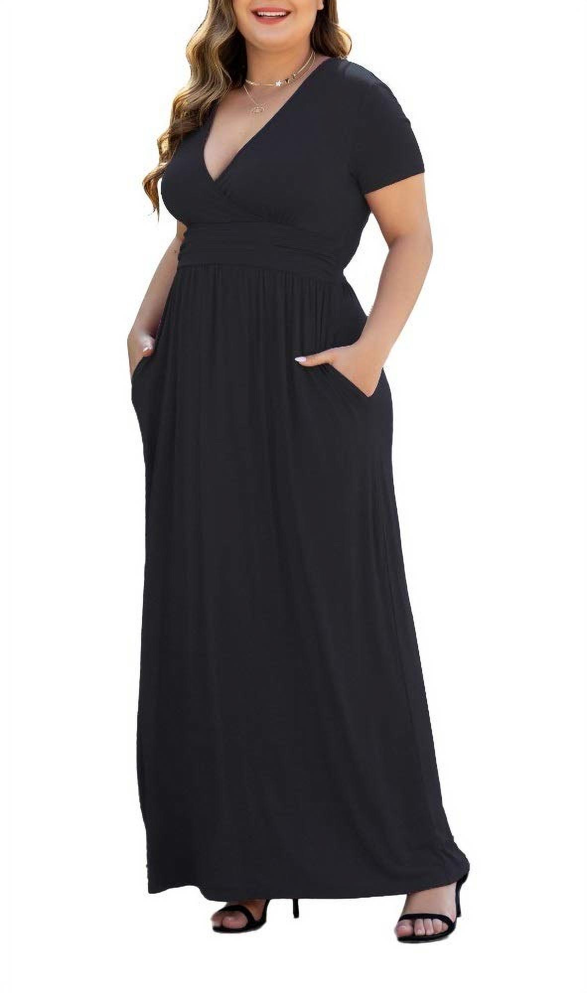 Aiyino Women's Plus Size Maxi Dress, Black photo 4