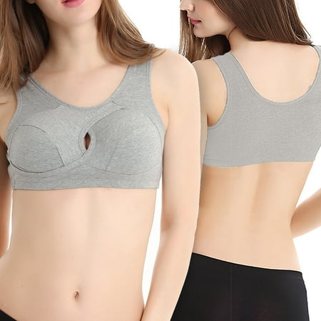 Wireless Supportive Sports Bra for Women Front Zip Design Cross Back Vest  Yoga Workout Wear