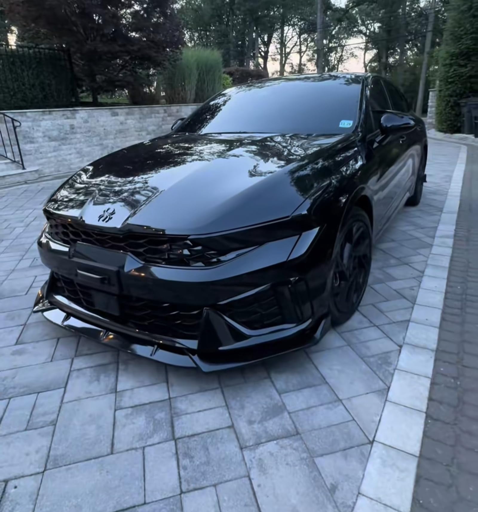 Front Bumper Lip Splitter Spoiler Compatible with KIA K5 EX/LX/LXS/GT 2021-2026 & Kia K5 GT/GT-Line 2025 2026, 3pcs Air Dam Chin Body Kit Underbody Lip Accessories (Gloss Black)