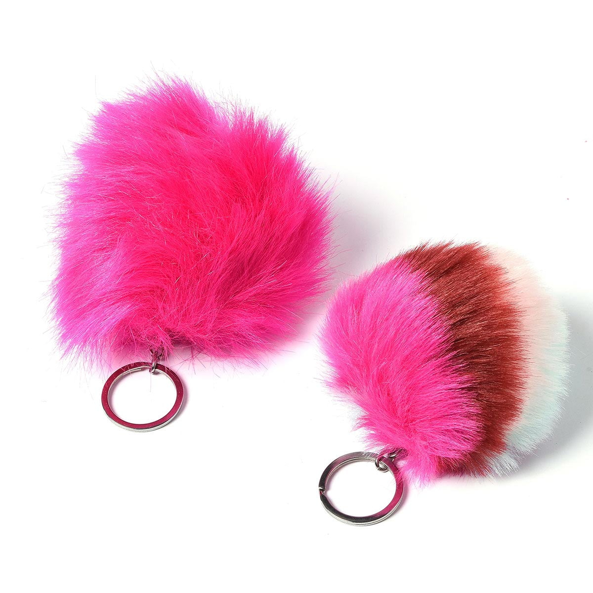 pink pom pom keyring