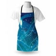 thumbnail image 3 of Starry Night Apron Night Sky with Full Moon Astronomy Theme Dots Stripes Swirls Pattern, Unisex Kitchen Bib Apron with Adjustable Neck for Cooking Baking Gardening, Blue Navy Blue White, by Ambesonne, 3 of 3