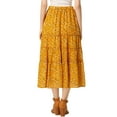 thumbnail image 4 of INSPIRE CHIC Women's Floral Skirt Elastic High Waist Ankle Length Chiffon A-Line Skirt M Ginger, 4 of 7