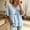Light Blue, variant on Only Moment Button Up for Women Short Sleeve V Neck Ruffle Trim Blouse Wash Cotton Short Sleeve Blouses Loose Casual Collared Blouses Summer Tops Fashion Vacation Outfits Work Tops for Women White,S