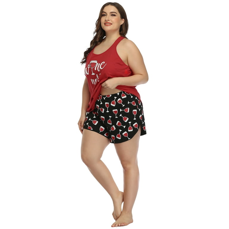 Plus size sleep outlet shorts set