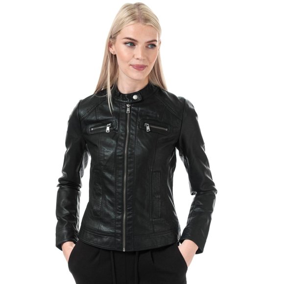 Only Womens Bandit Faux Leather Biker Jacket