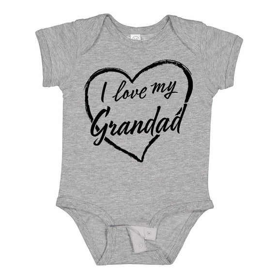 Inktastic I Love My Grandad in Black Chalk Heart Boys or Girls Baby Bodysuit