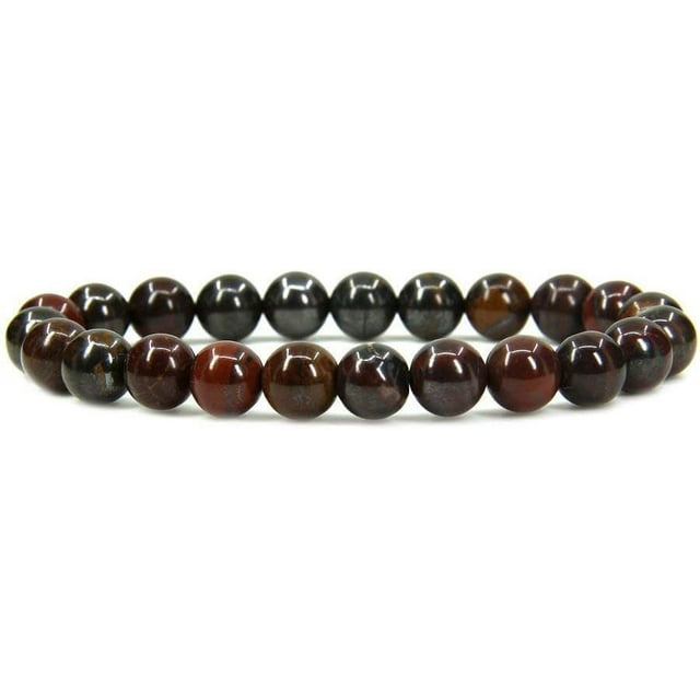 Bracelet Extensible Unisexe en Perles Rondes 8 mm en Fer Tigre Naturel